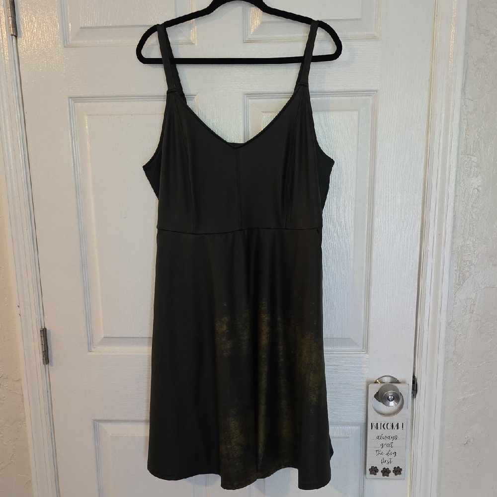 Torrid Black and Gold Midi Dress